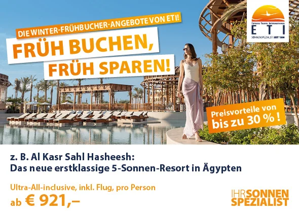 Banner ETI Früh buchen, früh sparen!