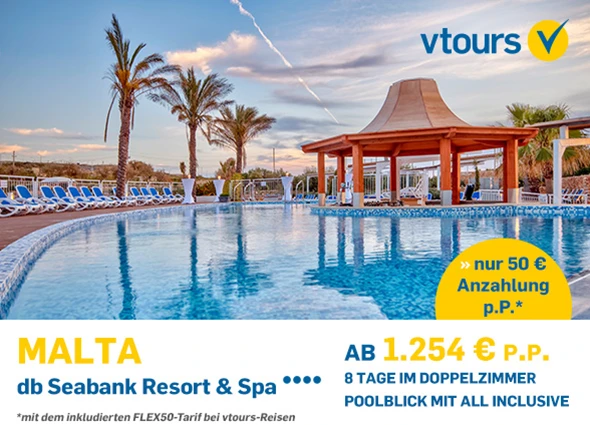 Banner vtours Malta db Seabank Resort & Spa