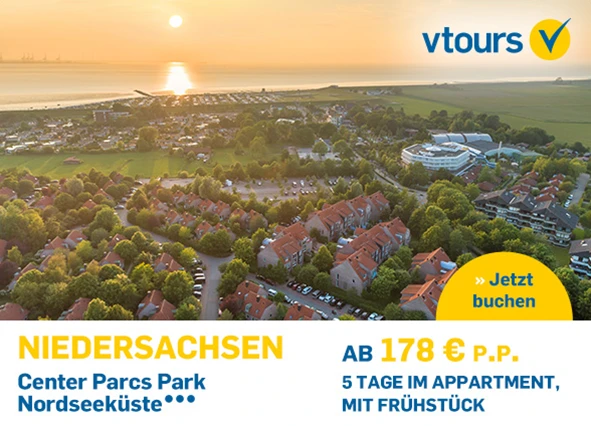 Banner vtours Center Parks Nordseeküste